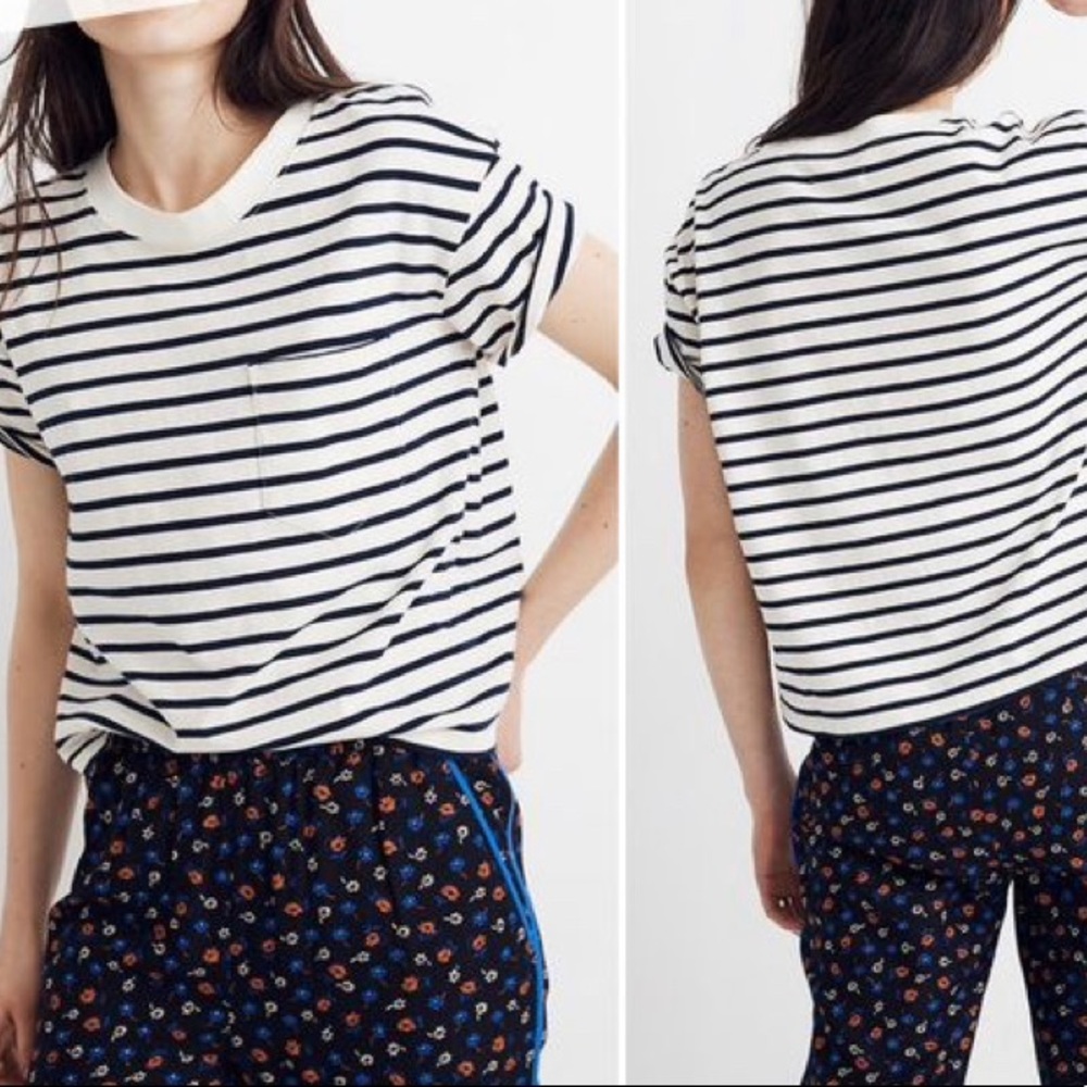 Madewell Striped Cropped Tee
